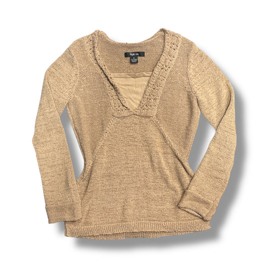 (M) VTG Knit Detailed Trim Sweater