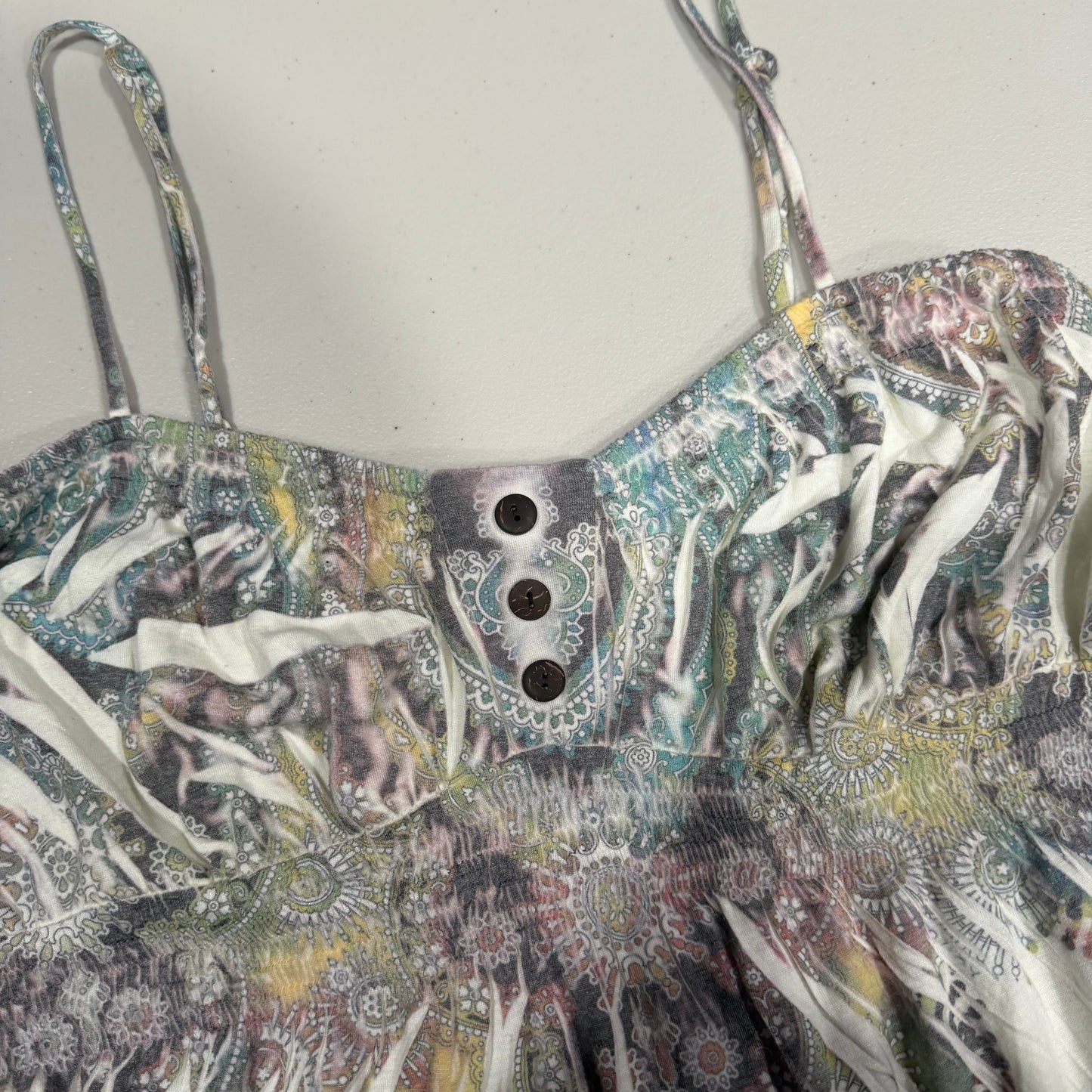 (M) Y2K Paisley Print Mini Dress/Top