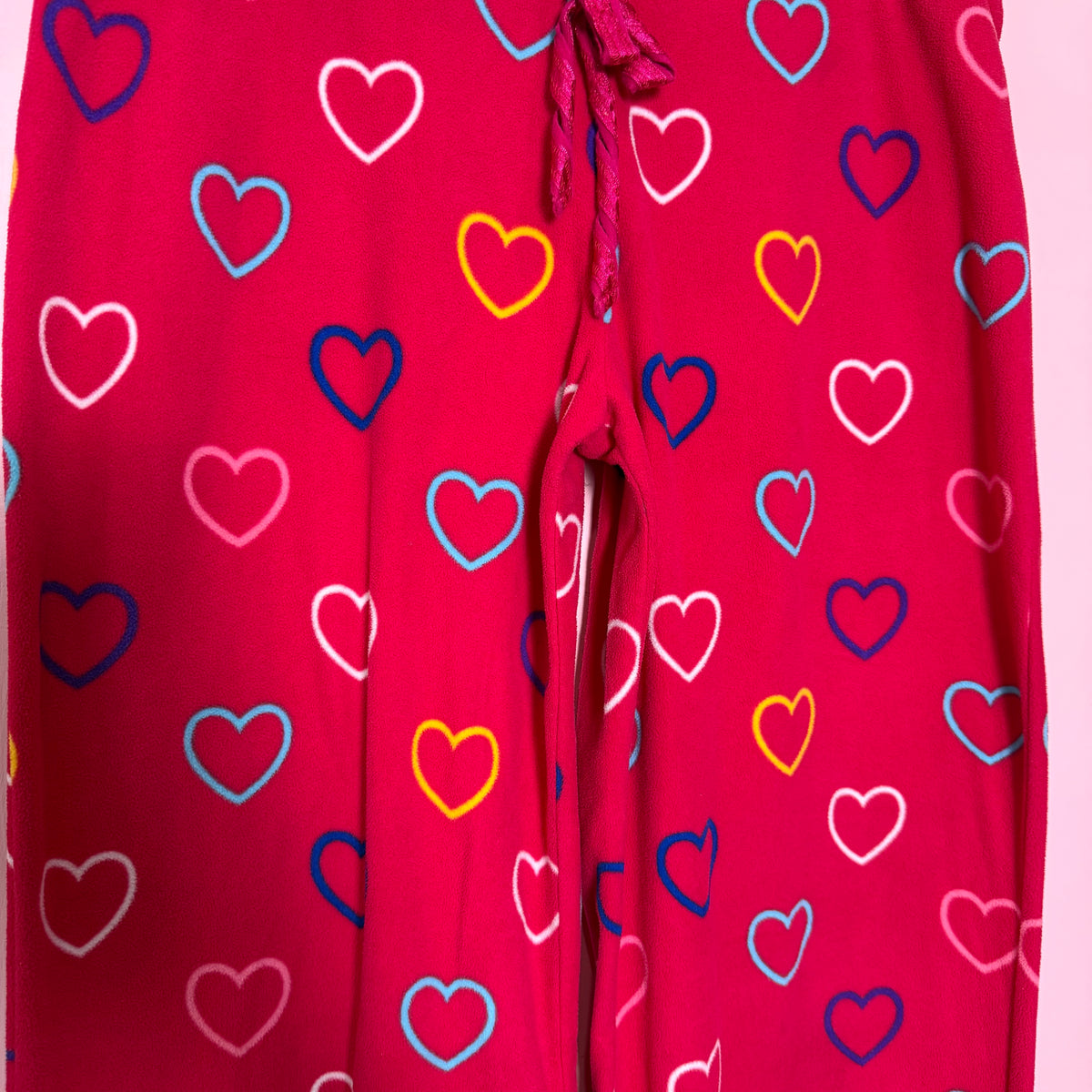 (L) early 2000s heart print Aeropostale pj pants