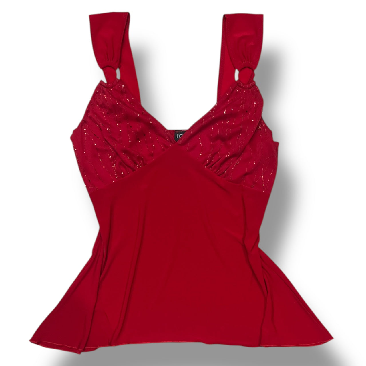 (1XL) Y2K Red Asymmetrical Club Top