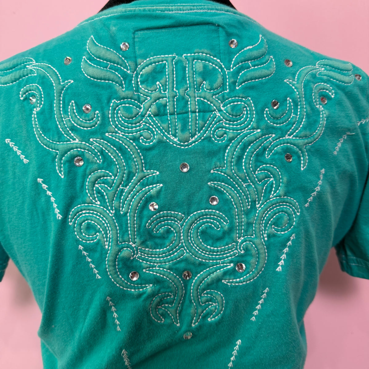 (M/L) 2000s Roar embellished double r top