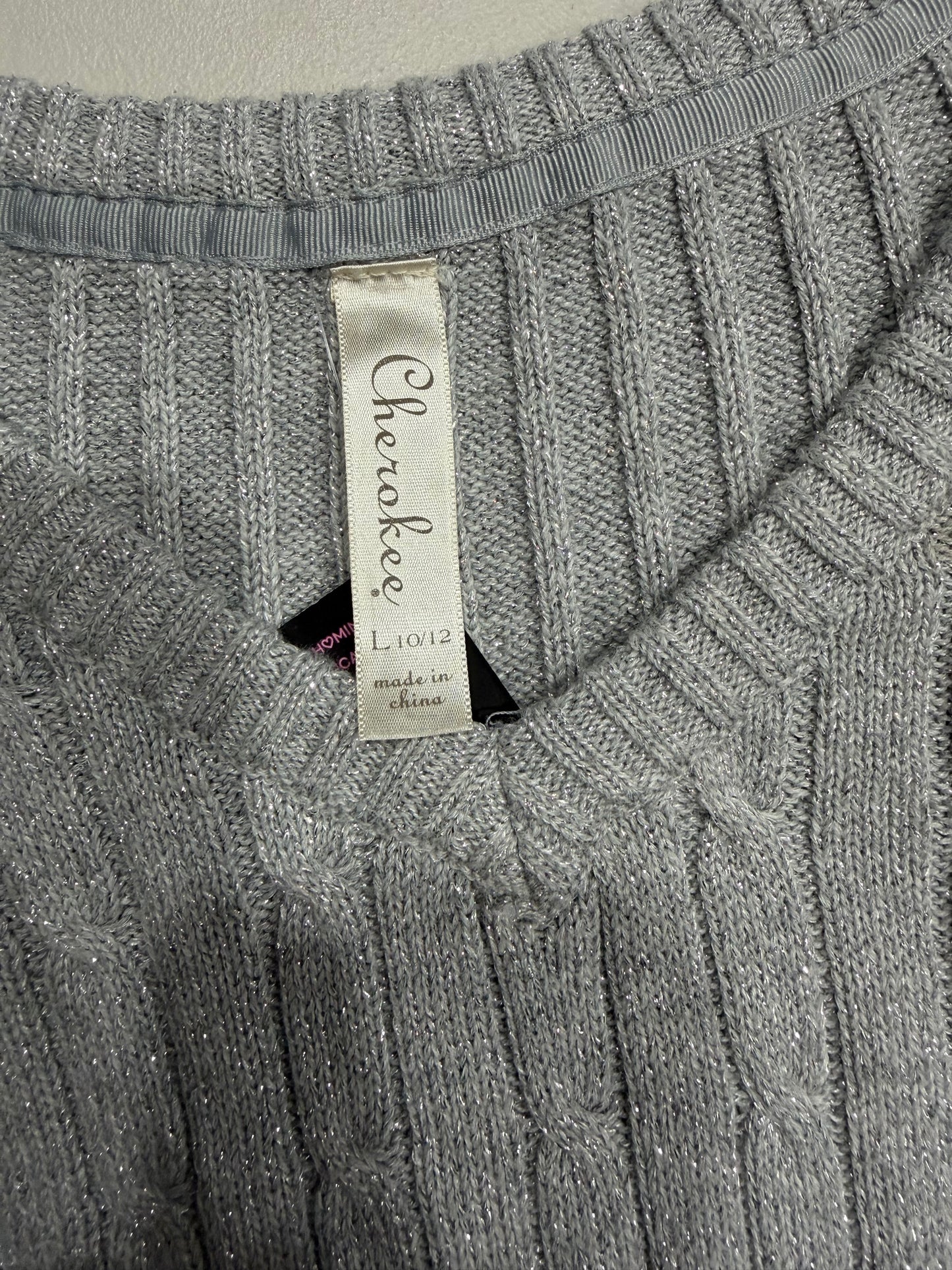 (XS/S) Y2K Grey Sparkly Knit Long Sleeve Top