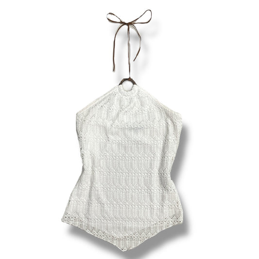(M) VTG A. Byer Halter Crochet Style Tie Up Top