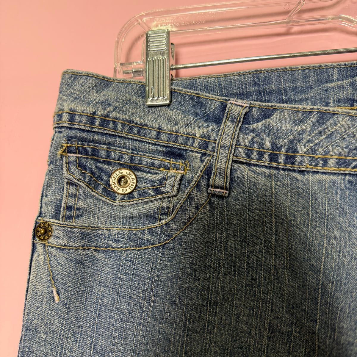 (31”) 2000s angels embellished low rise flared jeans