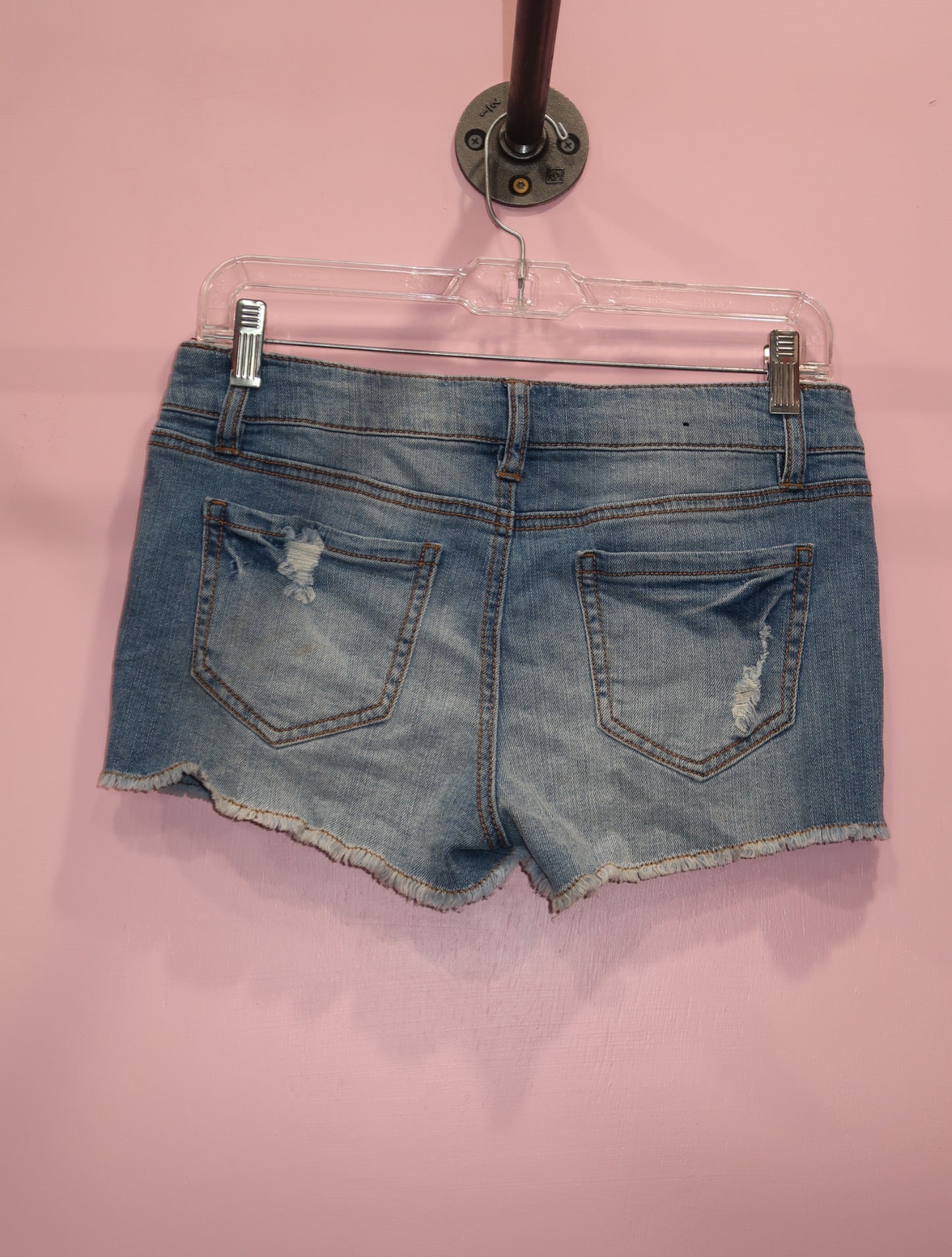 (30”) gold studded denim shorts