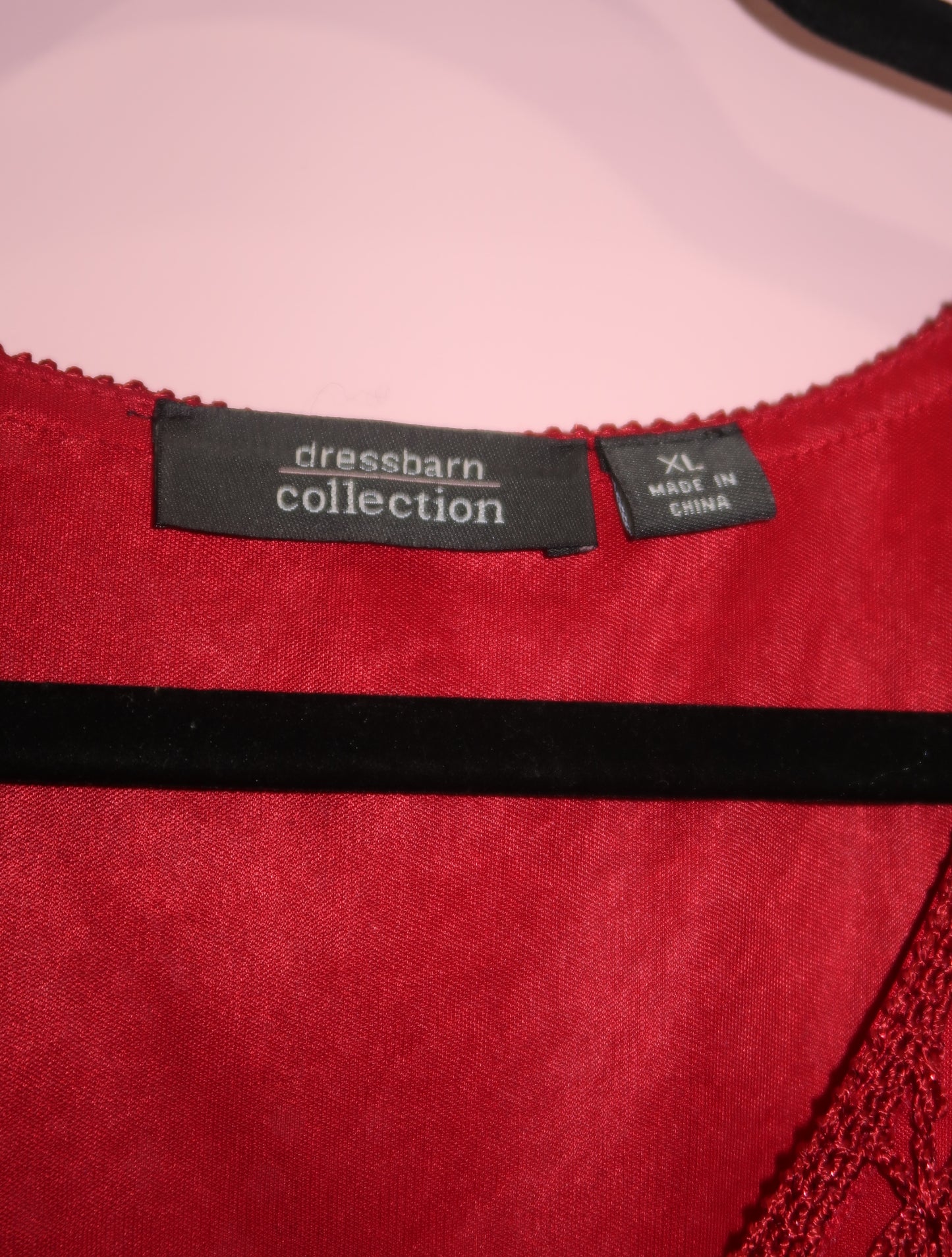 (L/XL) vintage red crochet top
