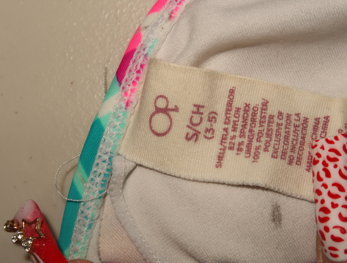 (S) 2000s multicoloured bikini top