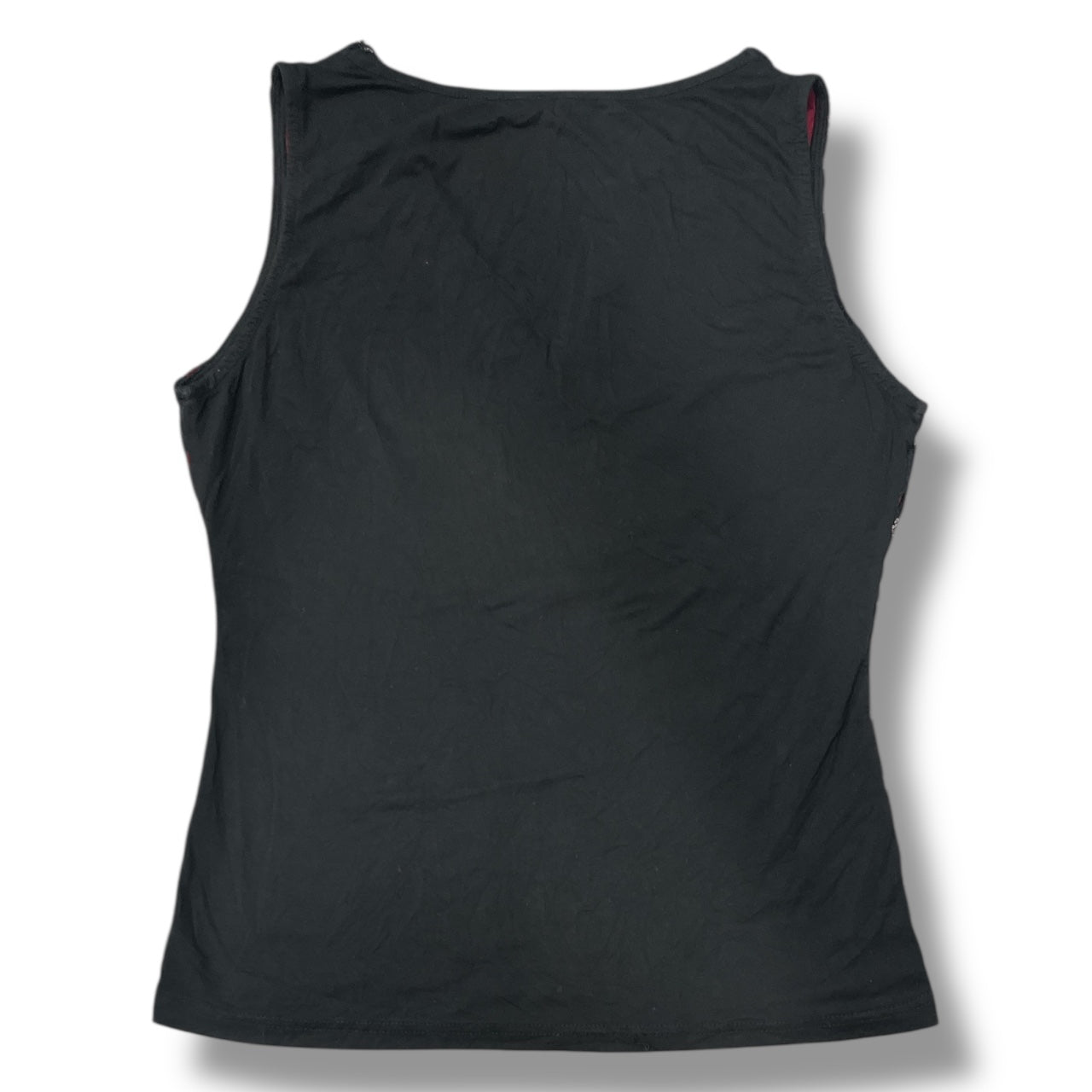(M) Vintage Lace Trim Red & Black Tank