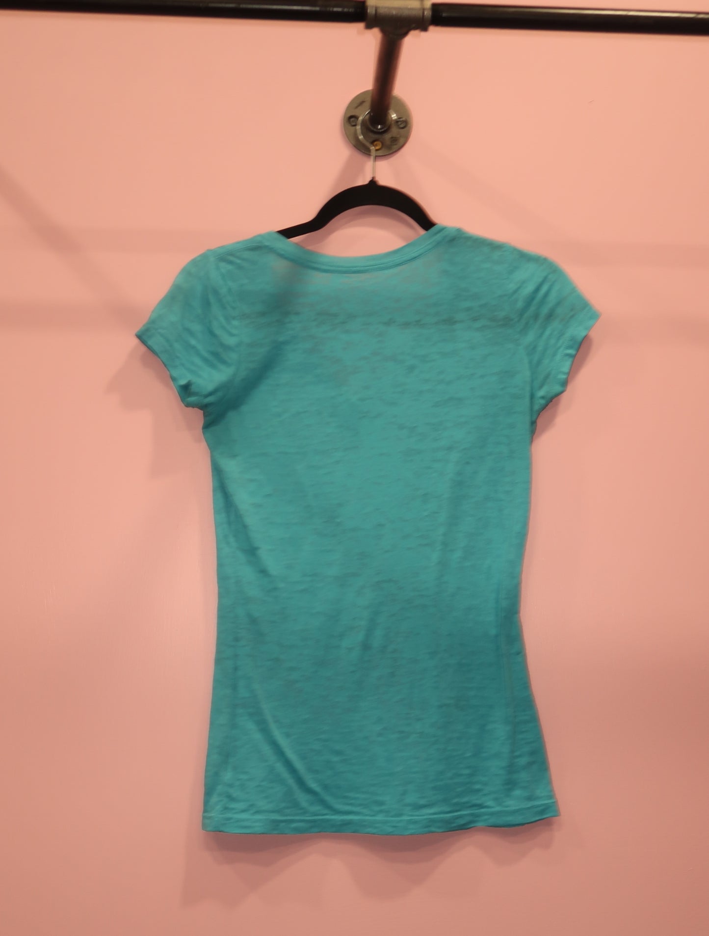 (S/M) y2k skull & wing teal top
