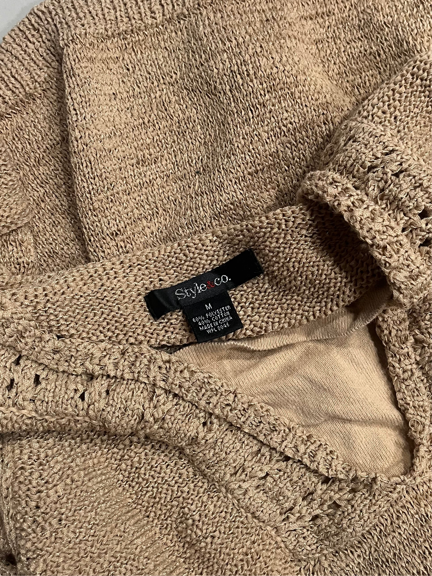 (M) VTG Knit Detailed Trim Sweater
