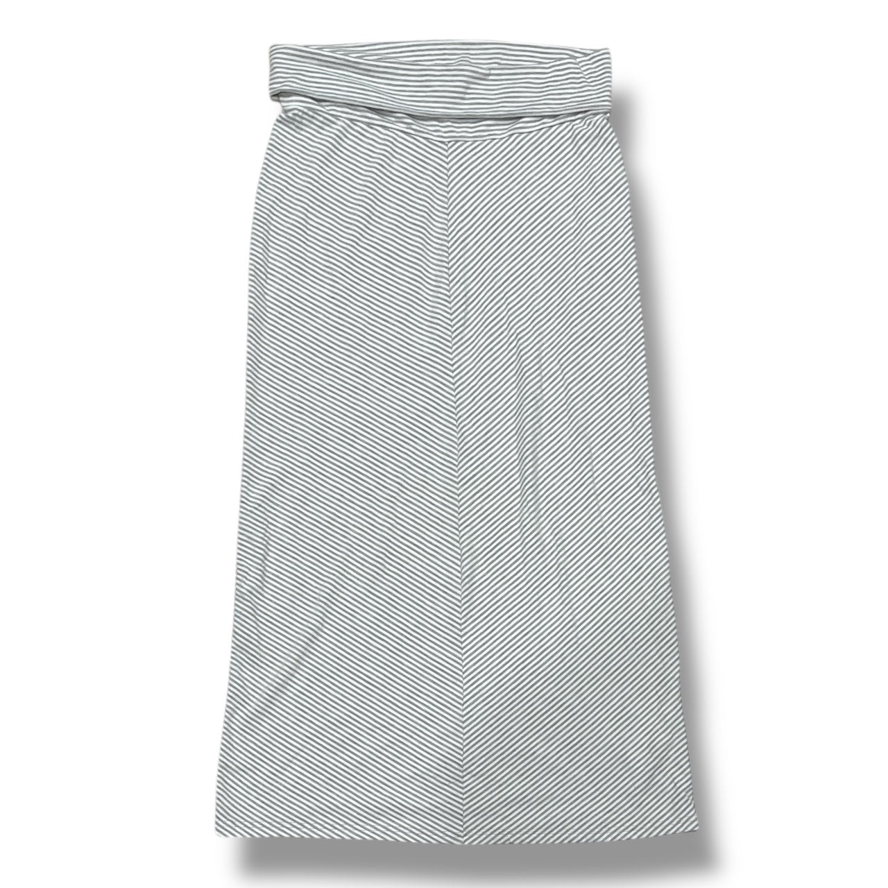 (S/M) Grey & White Striped Maxi Skirt