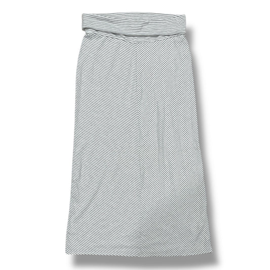 (S/M) Grey & White Striped Maxi Skirt