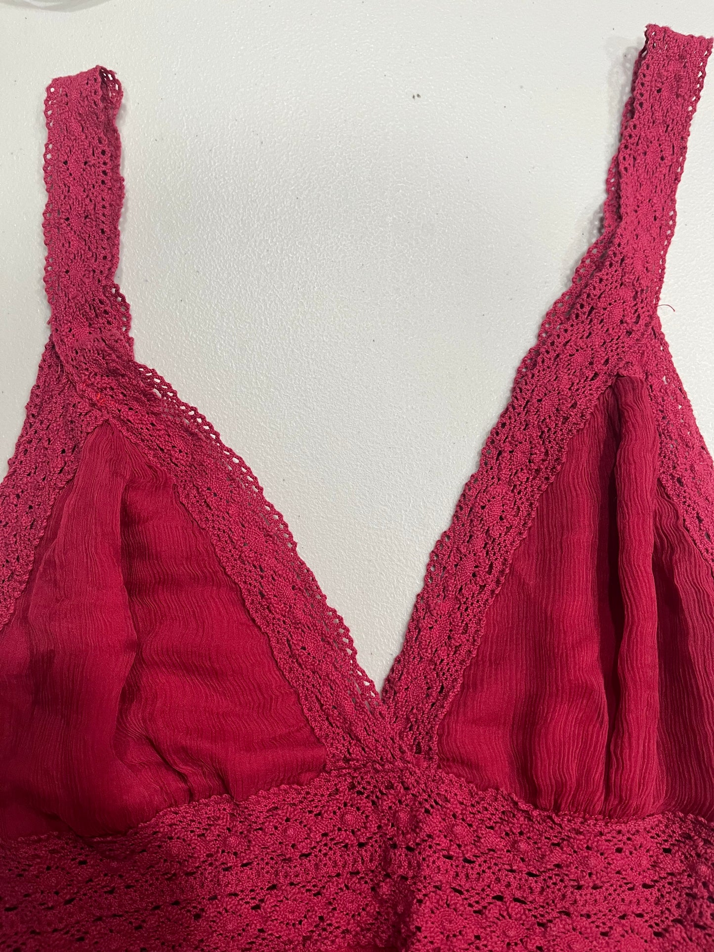 (S) VTG Crochet Trim Babydoll Dress