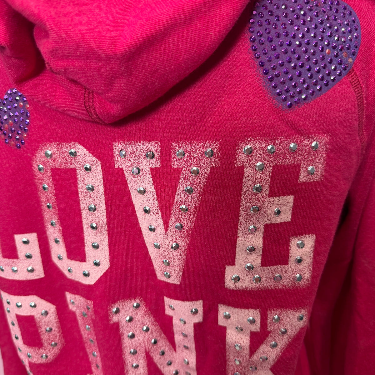 (M/L) “LOVE PINK” 2000s Pink by VS embellished jacket