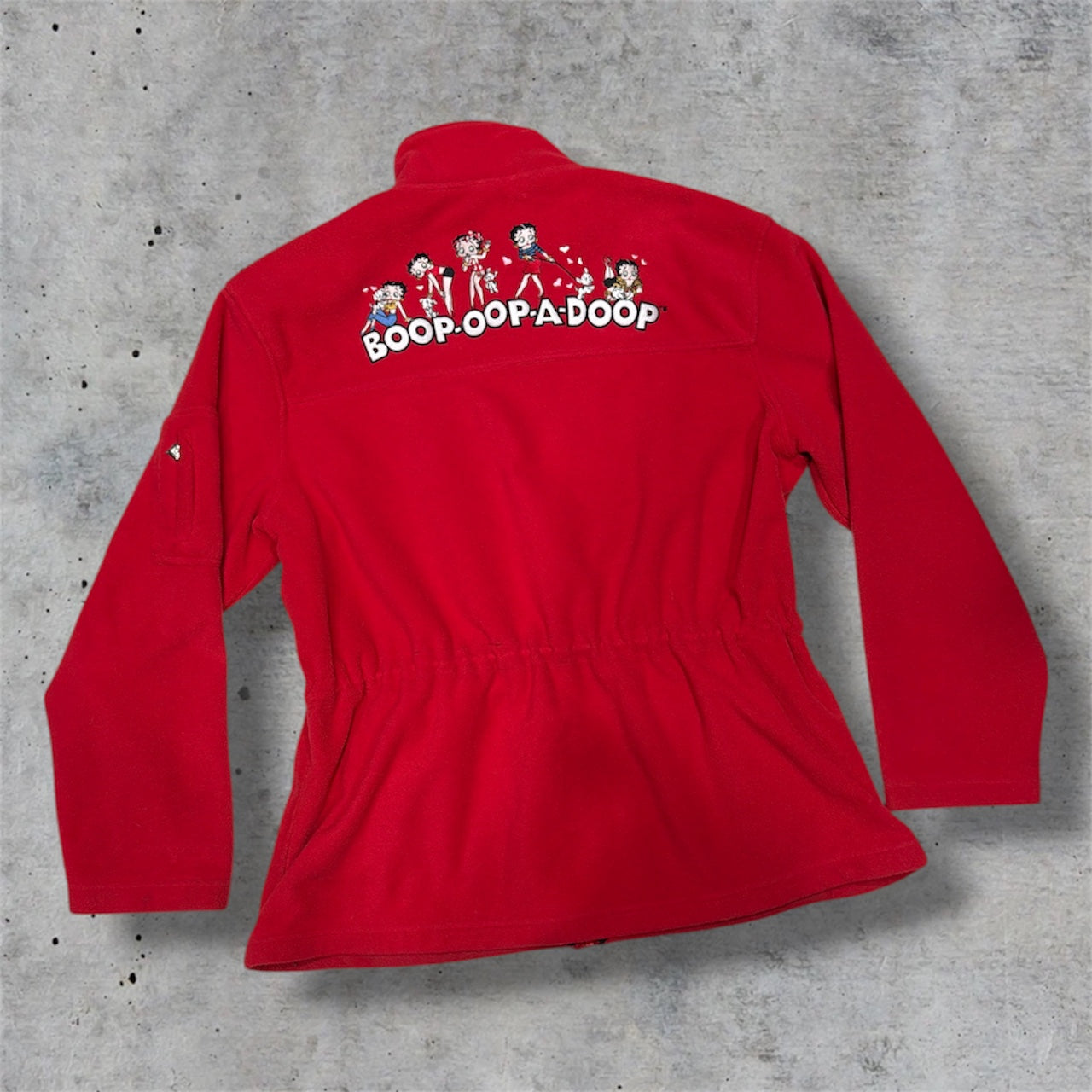(XL) Vintage/ Y2K Betty Boop Fleece Embroidered Jacket / adjustable waistband