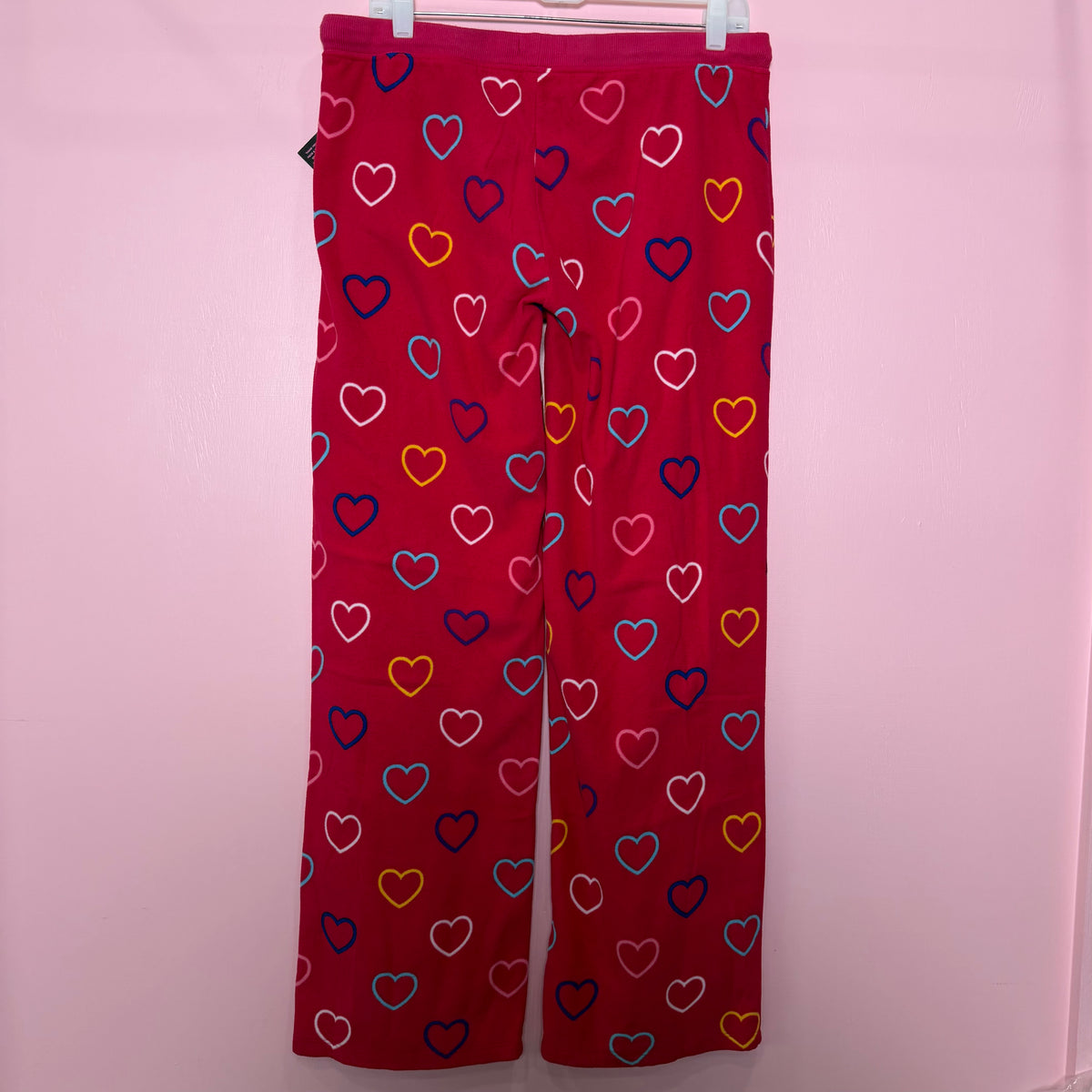 (L) early 2000s heart print Aeropostale pj pants