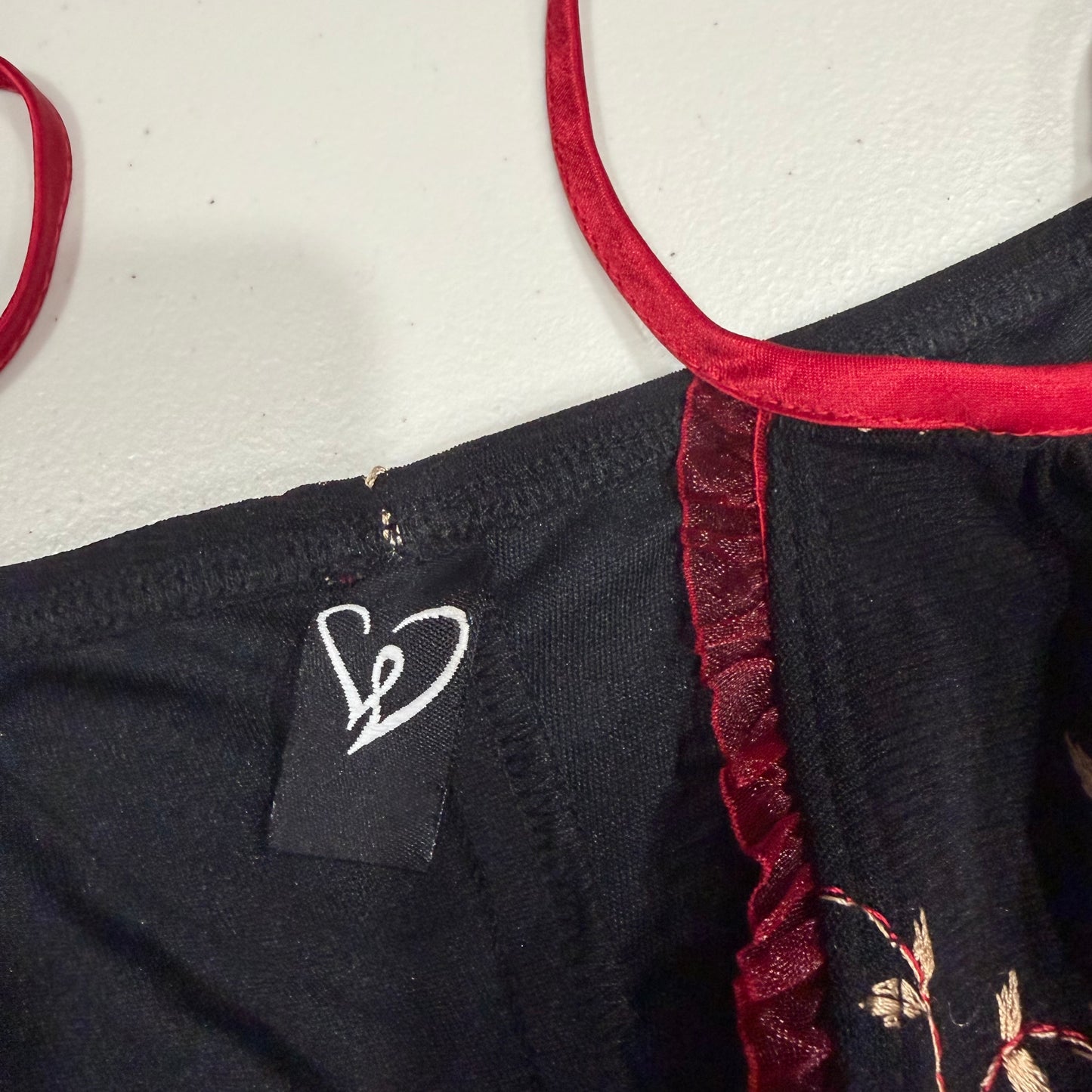 (L) vintage floral babydoll lace trim dress