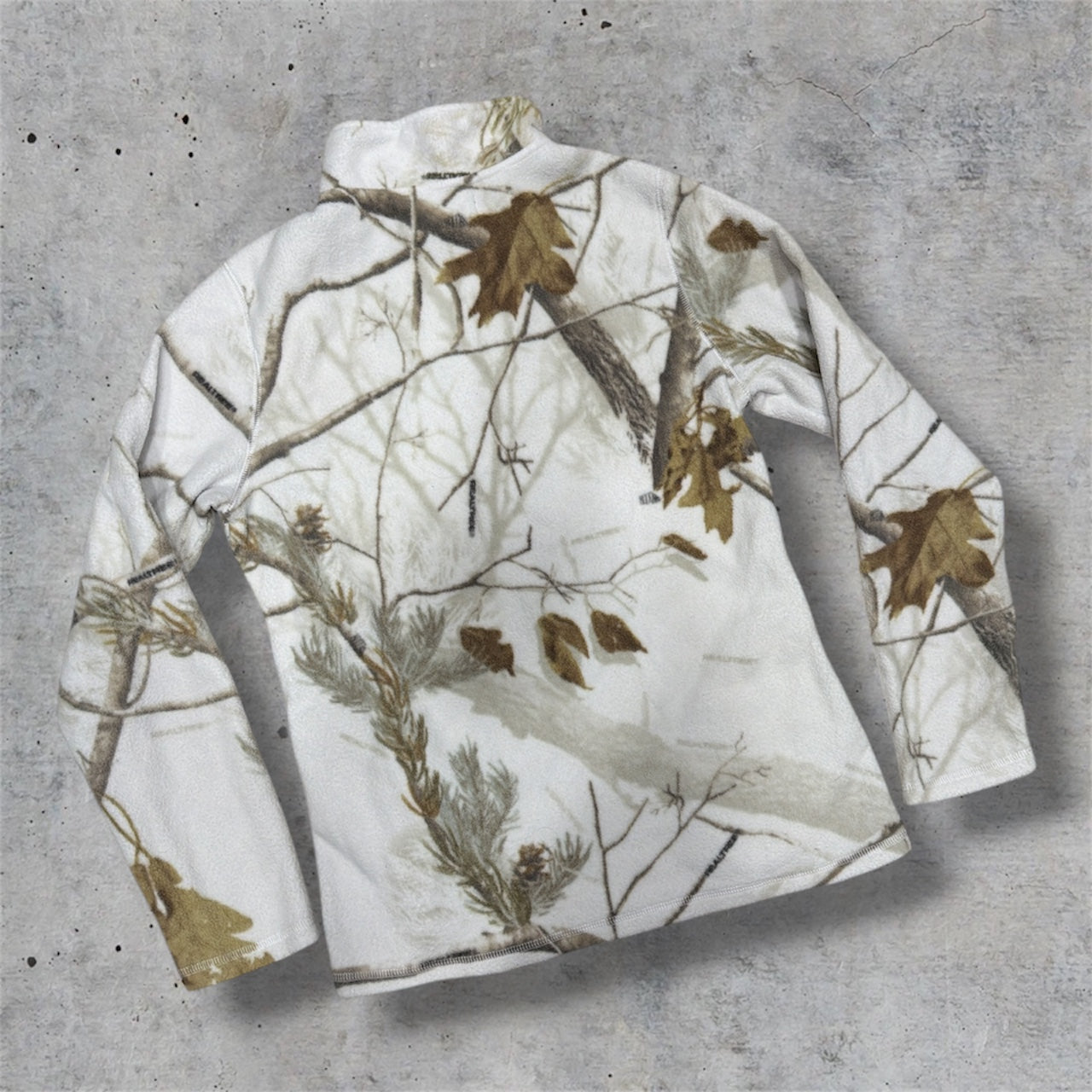 (M) pink realtree camo pullover fleece jacket