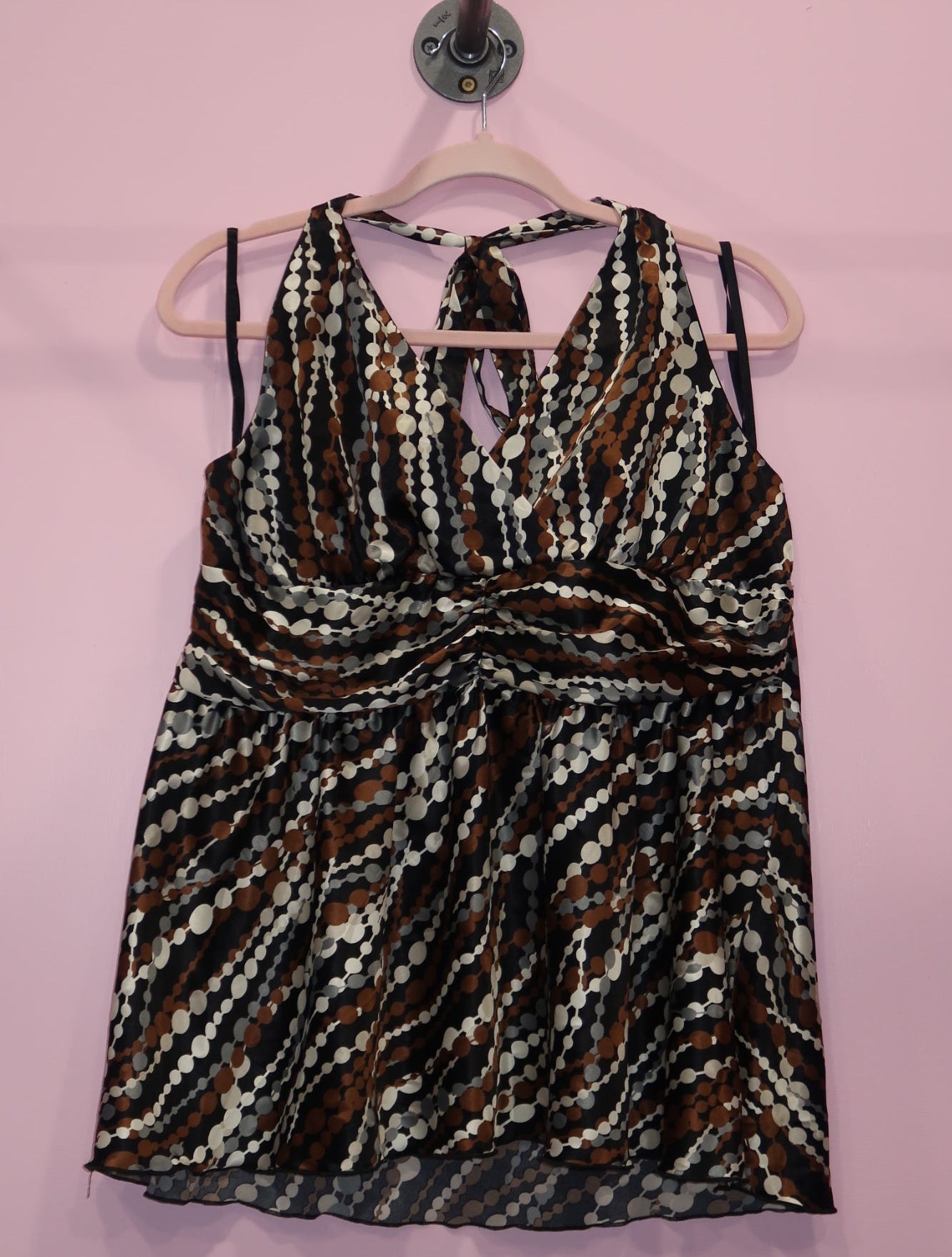(XL) Vintage silk AB Studio multicoloured halter top