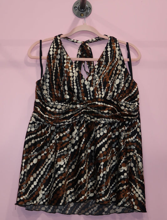 (XL) Vintage silk AB Studio multicoloured halter top