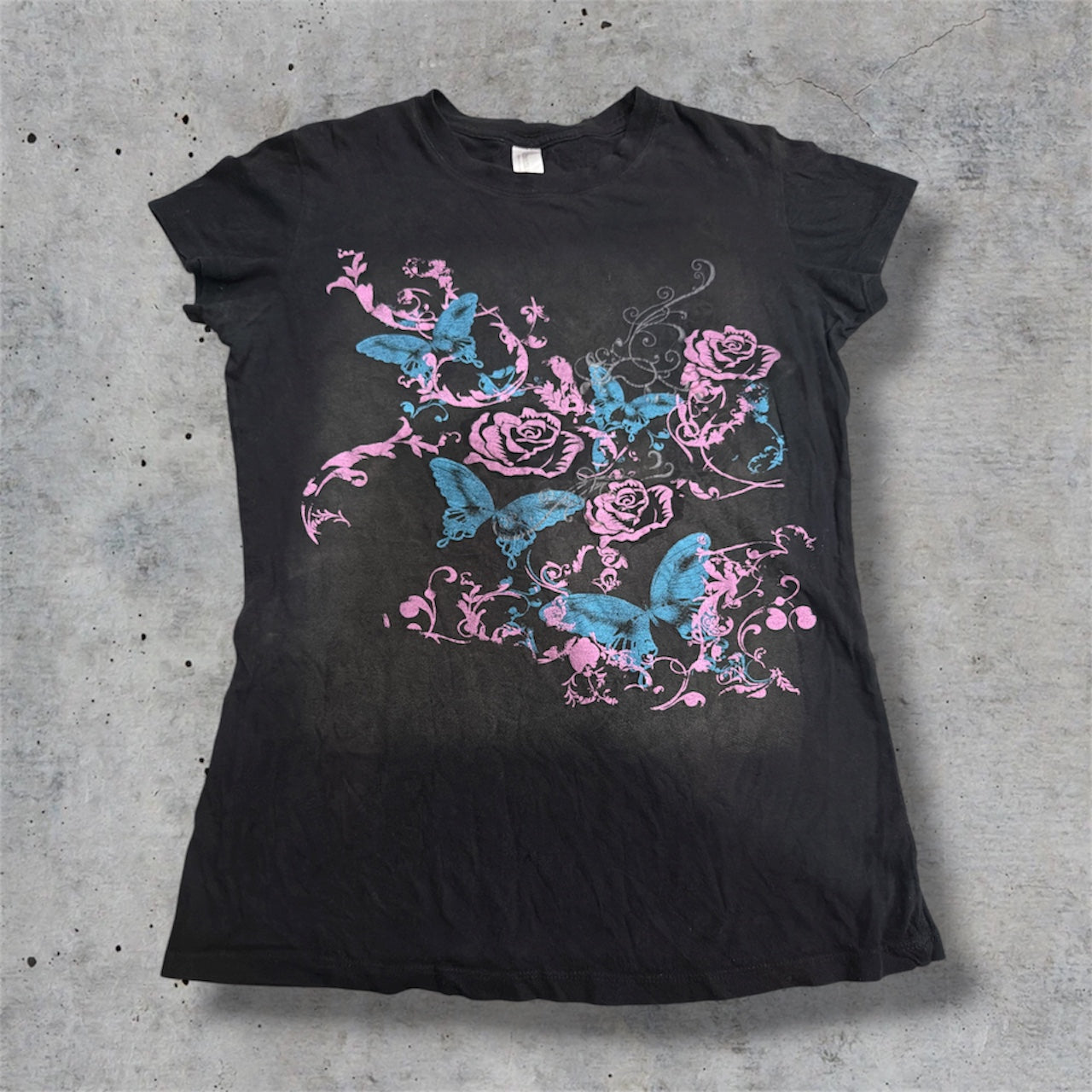 (M/L) 2000s grunge cyber graphic top