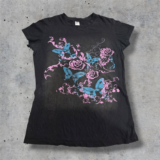 (M/L) 2000s grunge cyber graphic top