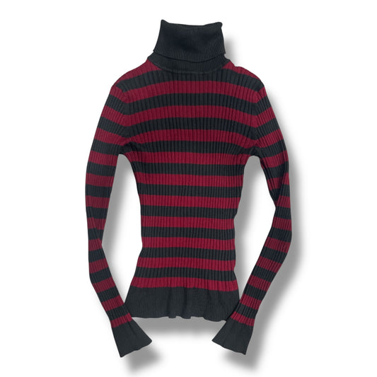 (M) Y2K Striped Turtleneck Top