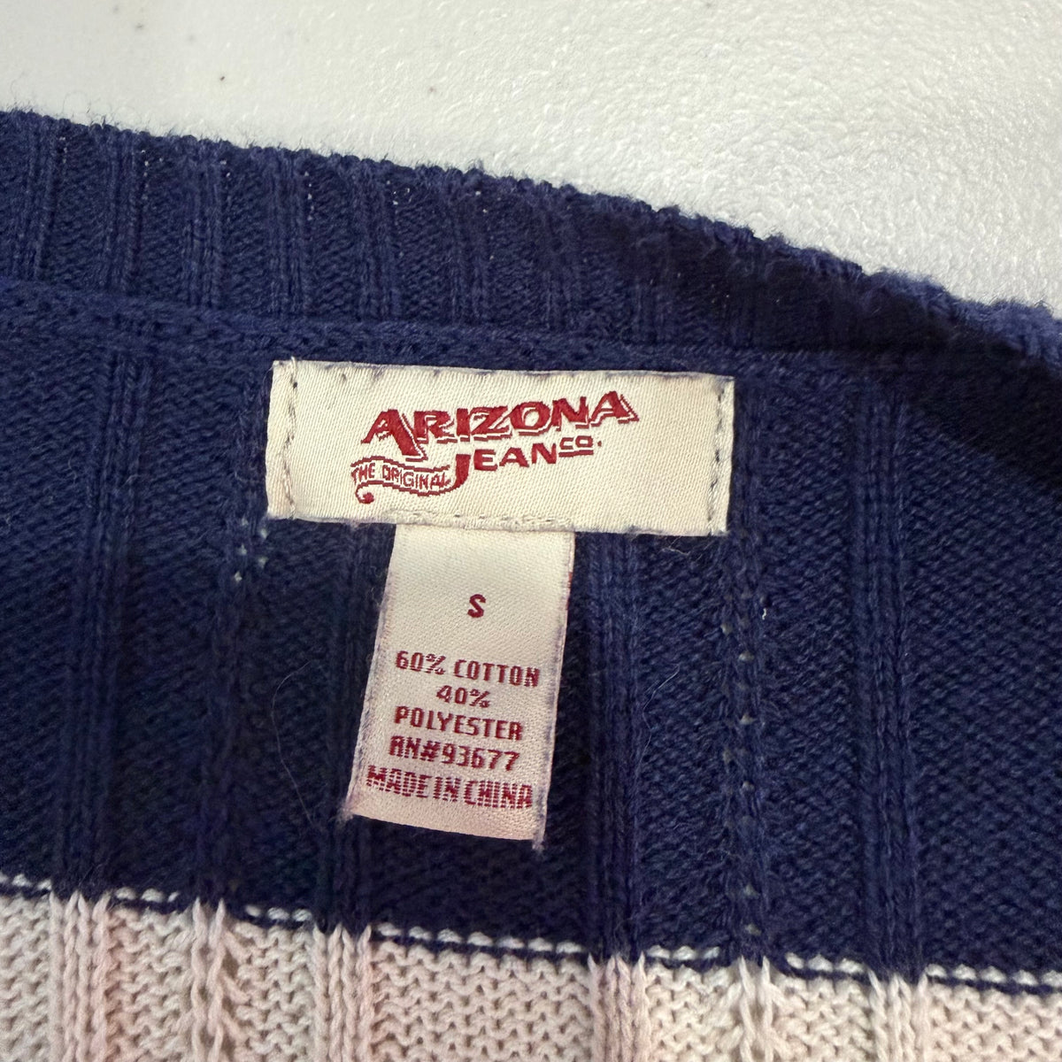 (S) 2000s arizona striped cable knit sweater