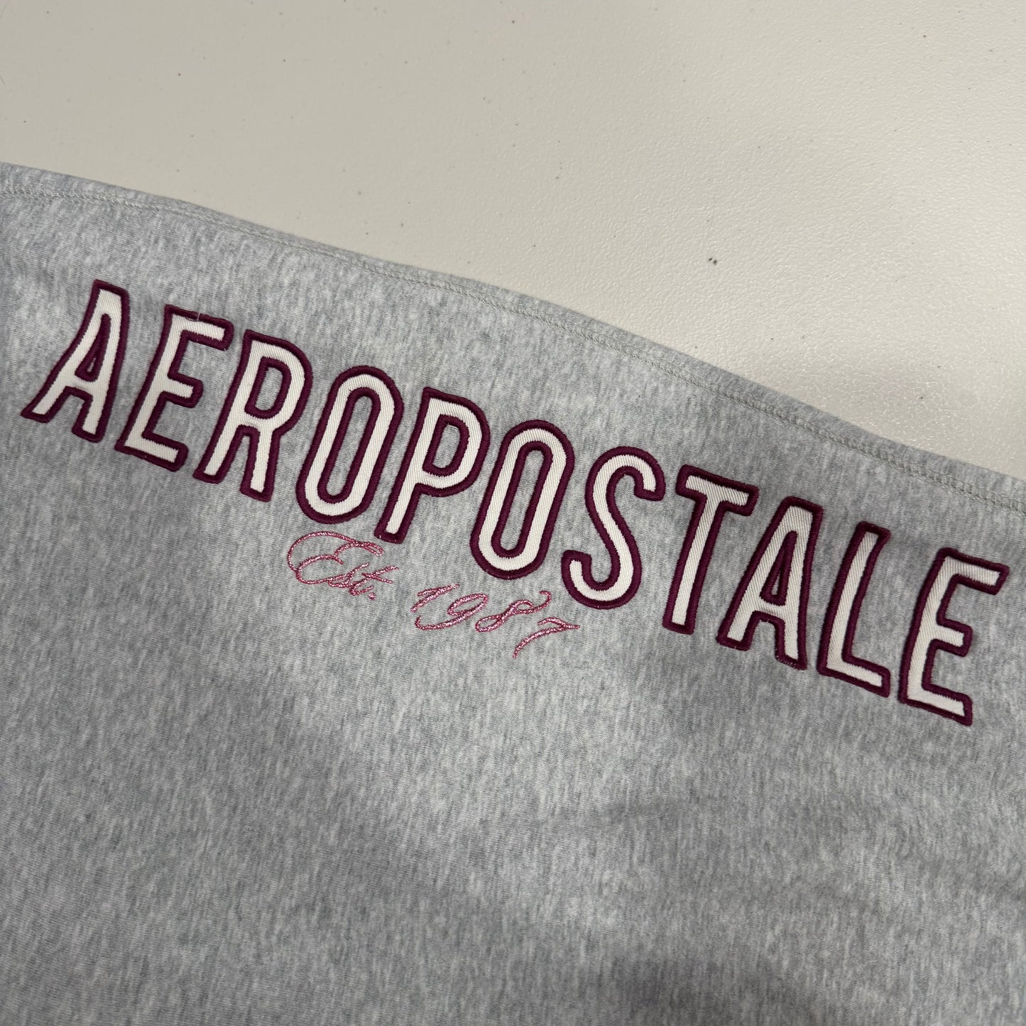 (L/XL) 2000s Aeropostale Flared Pink & Grey Sweats