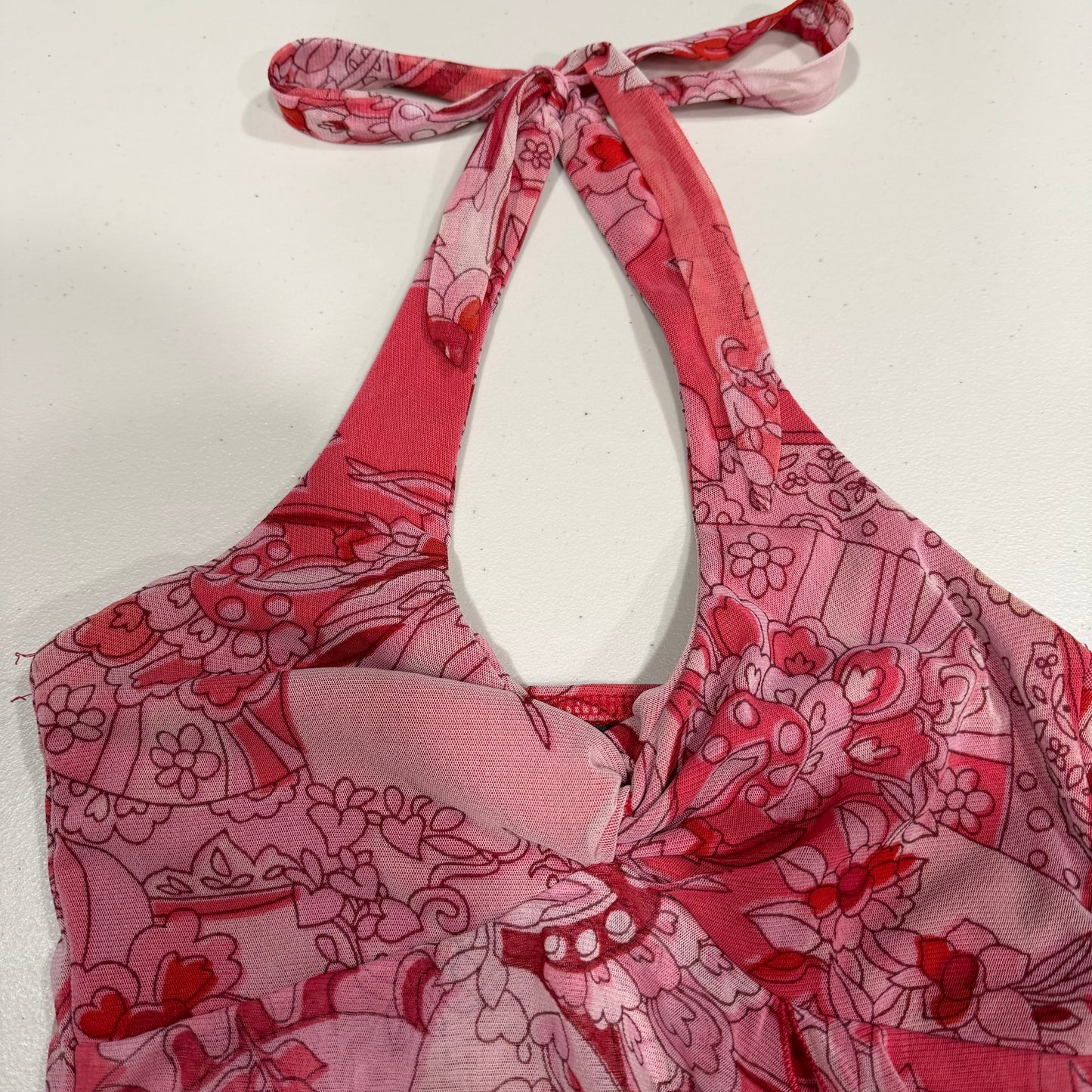 (S) y2k/vintage floral halter dress