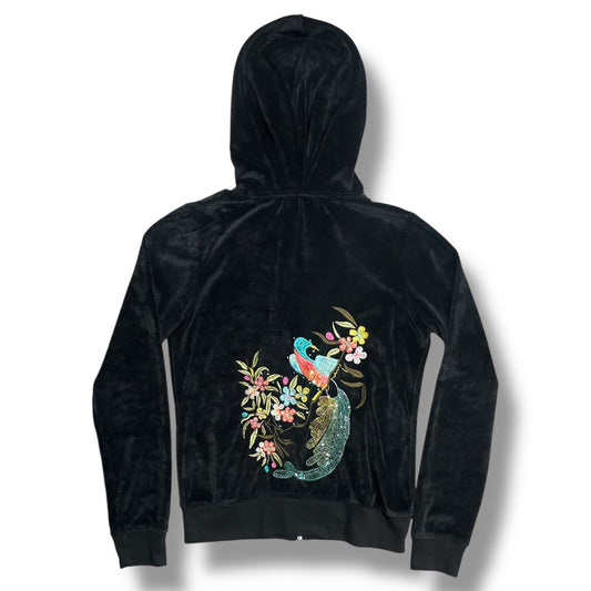 (S/M) BCBG Embroidered Sequin Velour Jacket