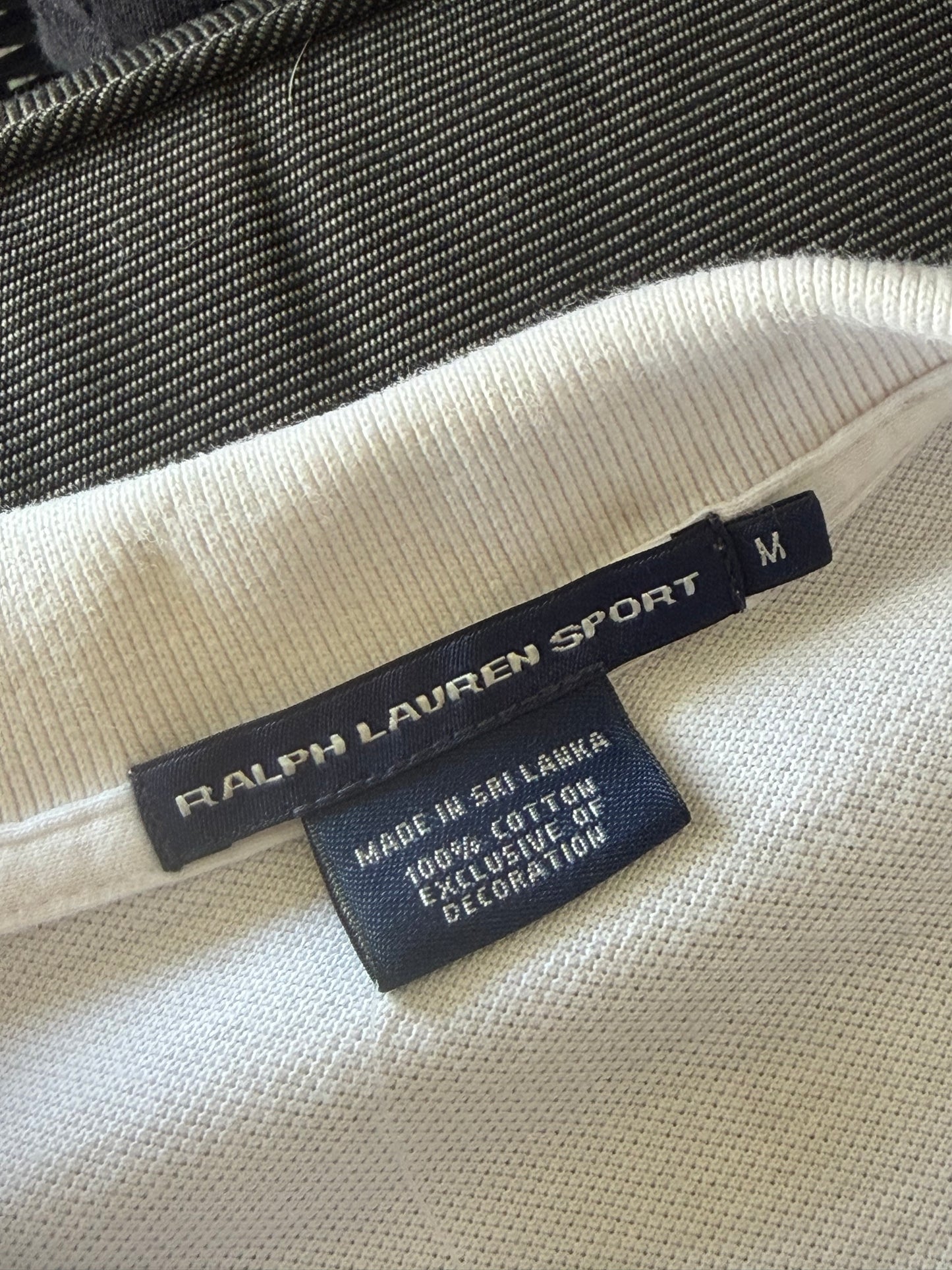 (M) vintage Ralph Lauren purple & white polo top