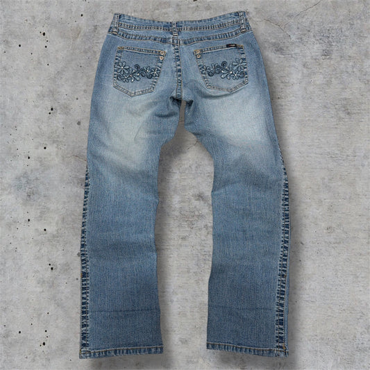 (28”) 2000s Angels Embroidered Denim Jeans