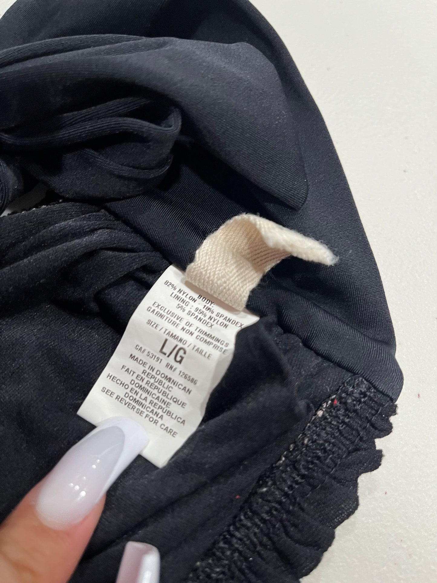 (L) Grunge Purple & Black Lace Strapless Bikini Top