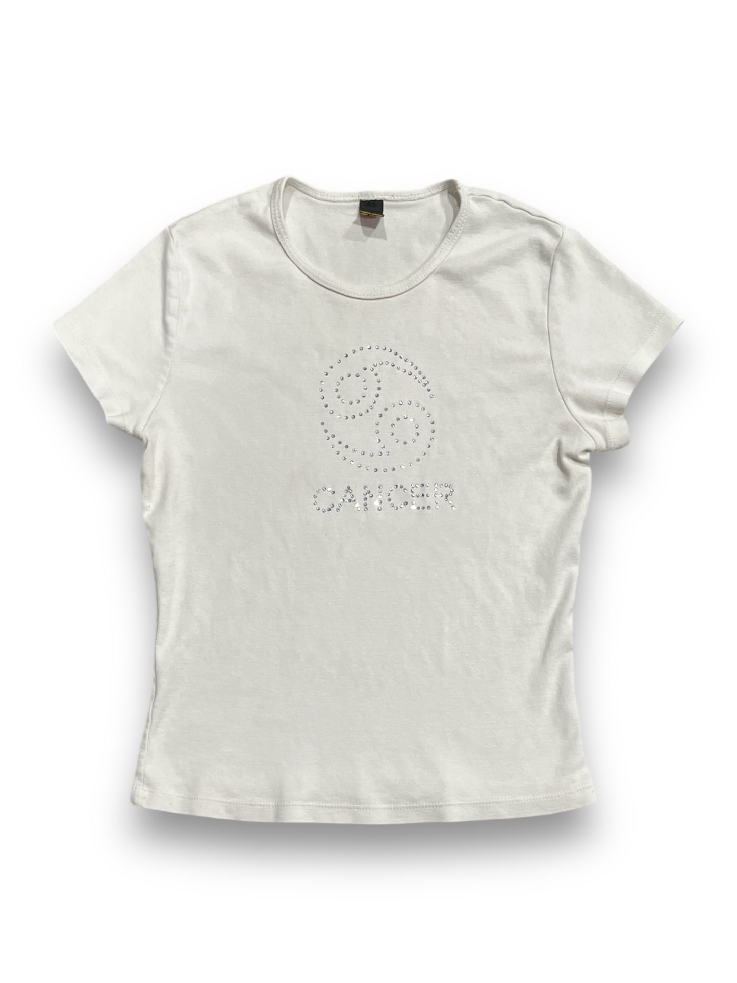 (L) Vintage Zodiac Cancer Foxy69 Embellished Baby Tee