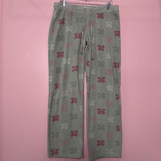 (L) 2000s Aeropostale grey & pink skull pj pants