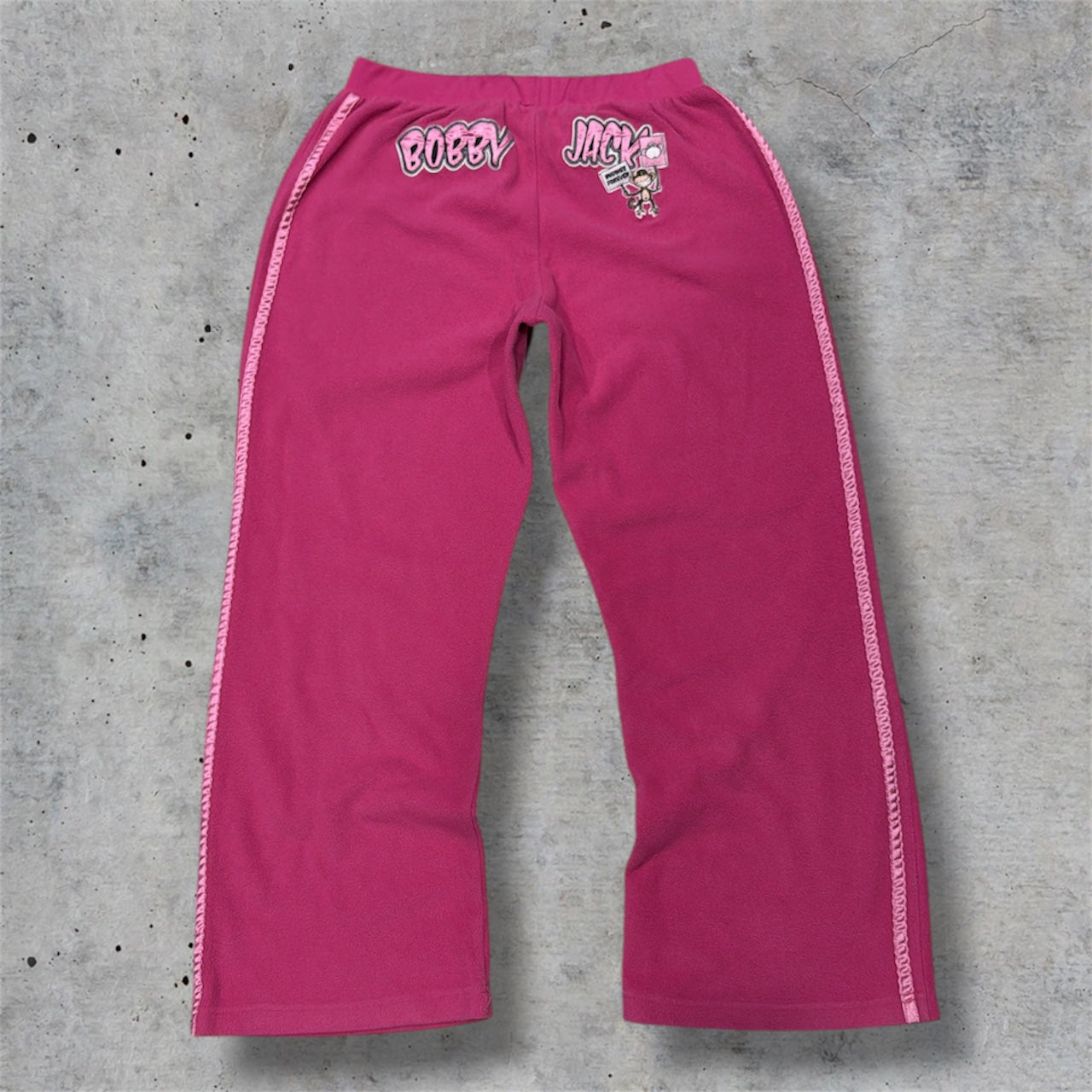 (XS/S) Early 2000s Bobby Jack Pink Tracksuit Embroidered Pants
