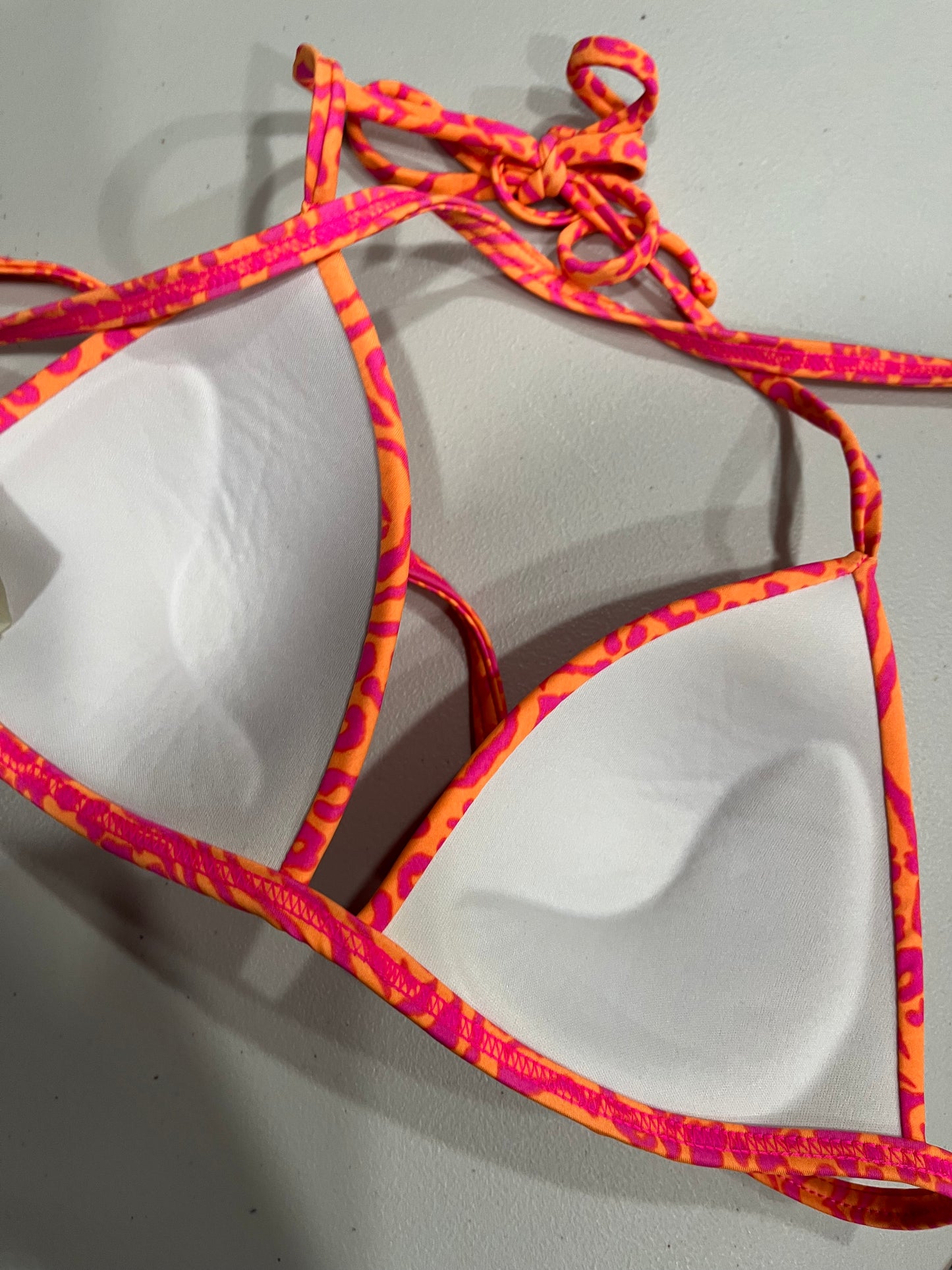 (M) Y2K Leopard Print Pink & Orange Bikini Set