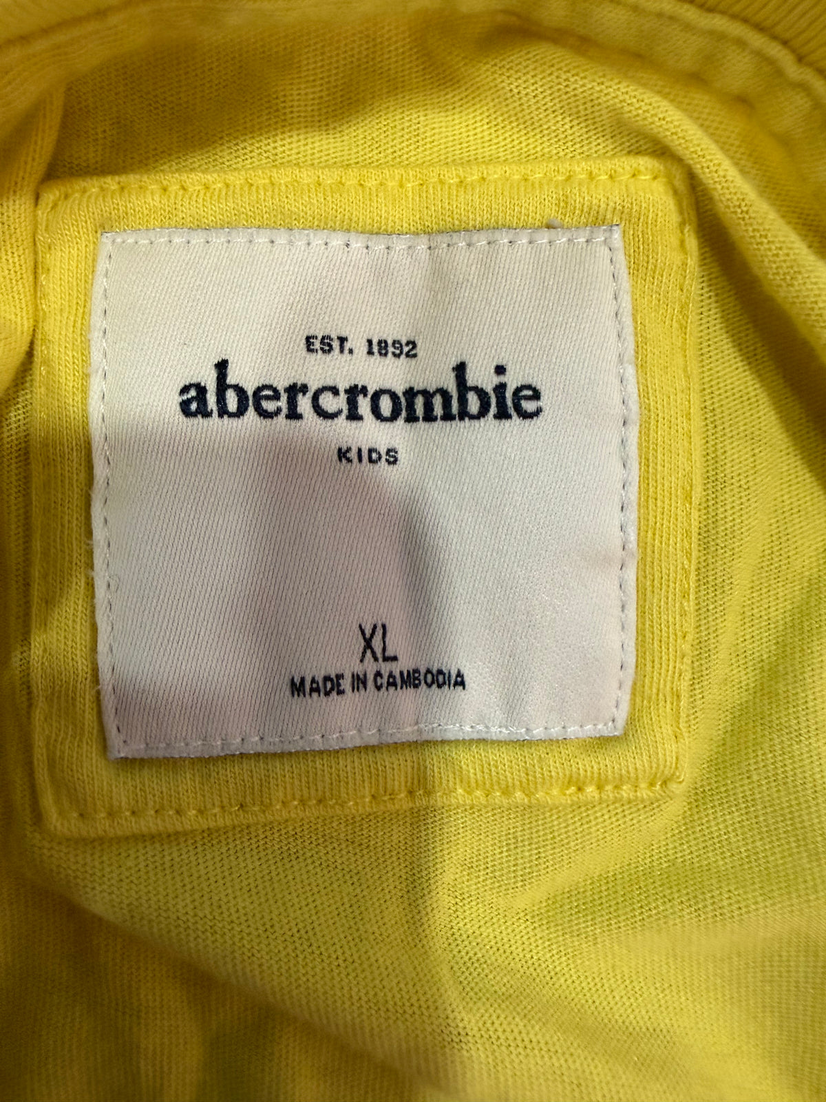 (S/M) 2000s Abercrombie & Fitch yellow & pink baby tee