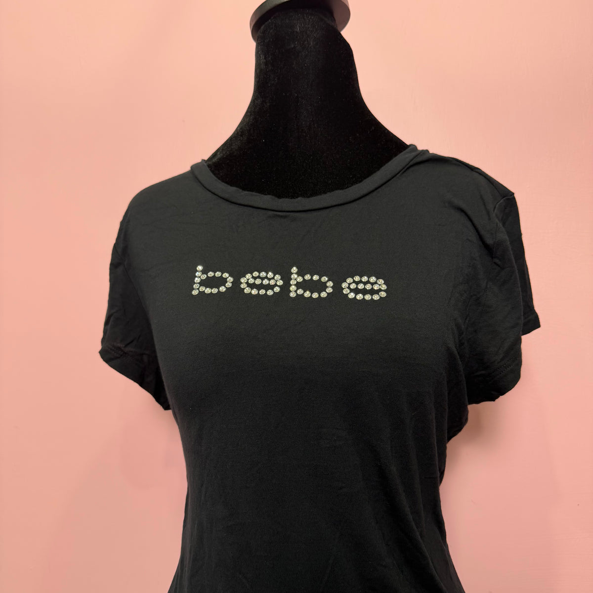 (L) Y2K bebe rhinestoned top