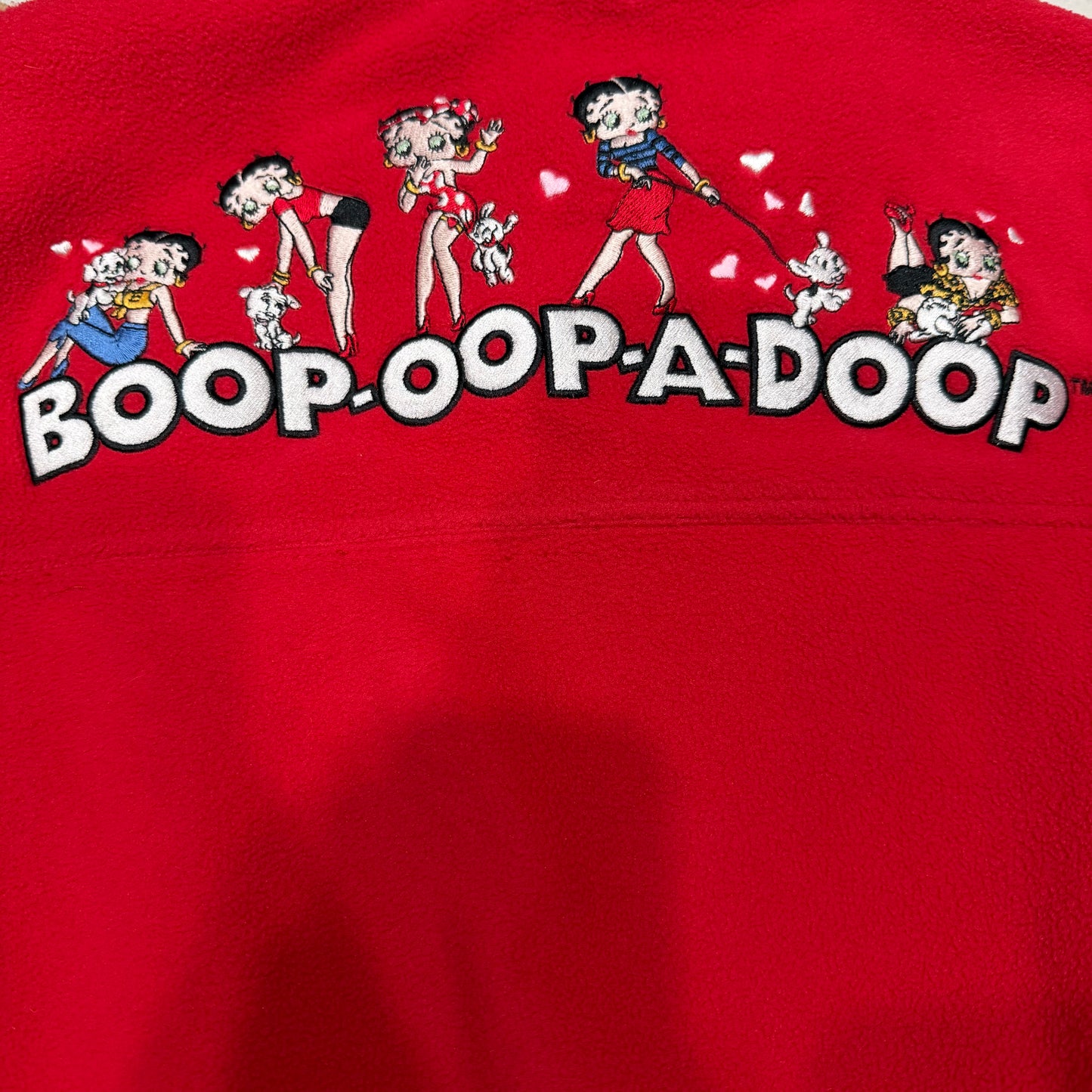 (XL) Vintage/ Y2K Betty Boop Fleece Embroidered Jacket / adjustable waistband