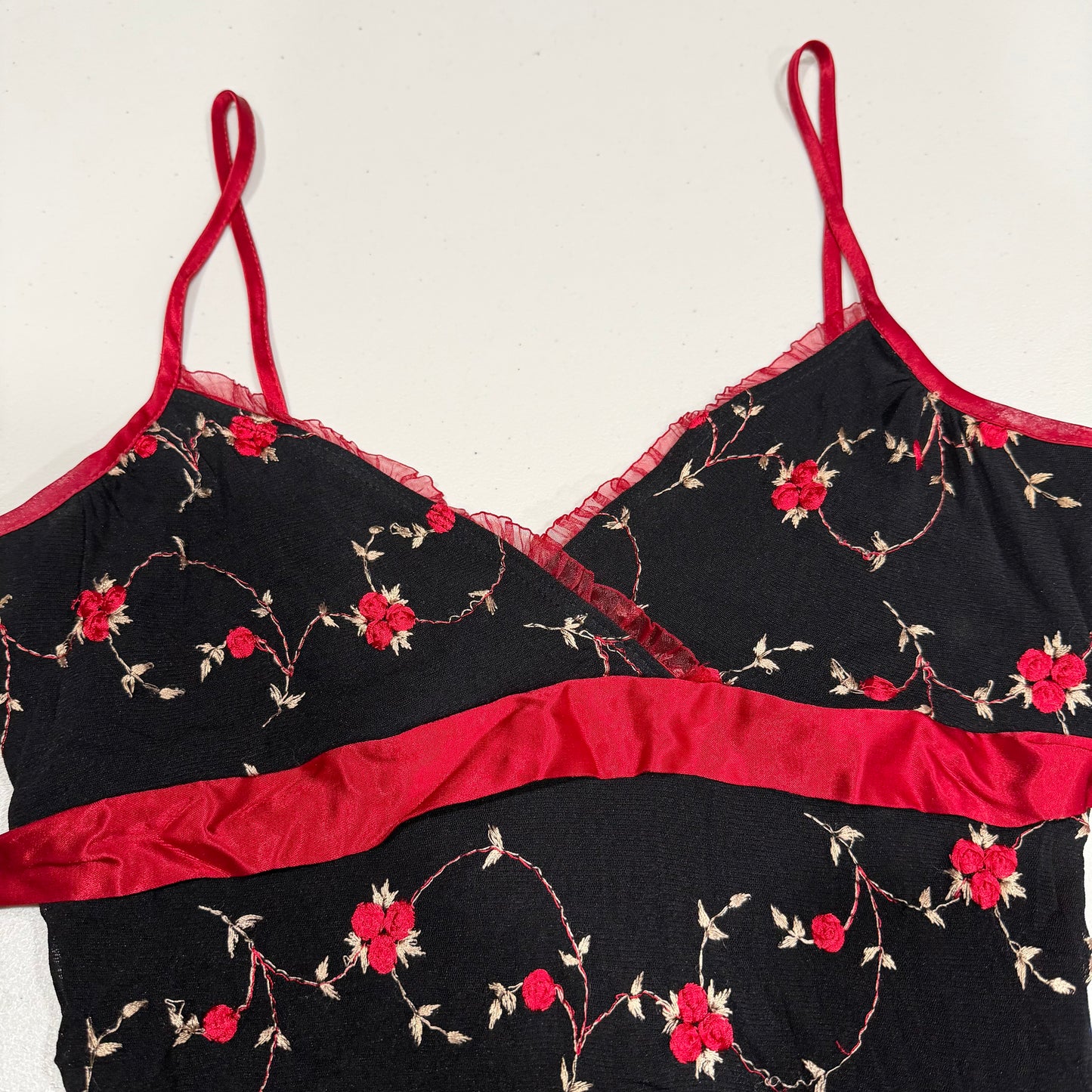 (L) vintage floral babydoll lace trim dress