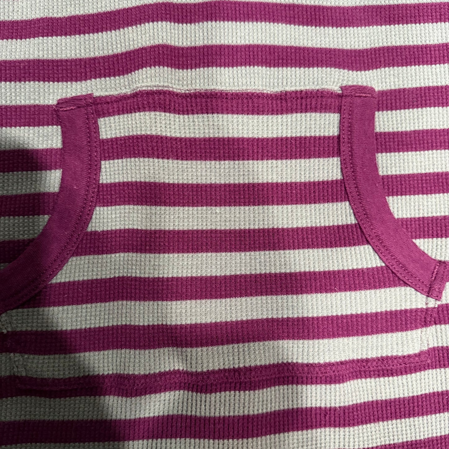 (M) 2000s striped purple hooded thermal sweater