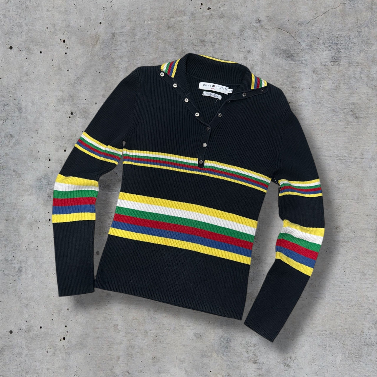 (M) vintage tommy hilfiger striped knit long sleeve
