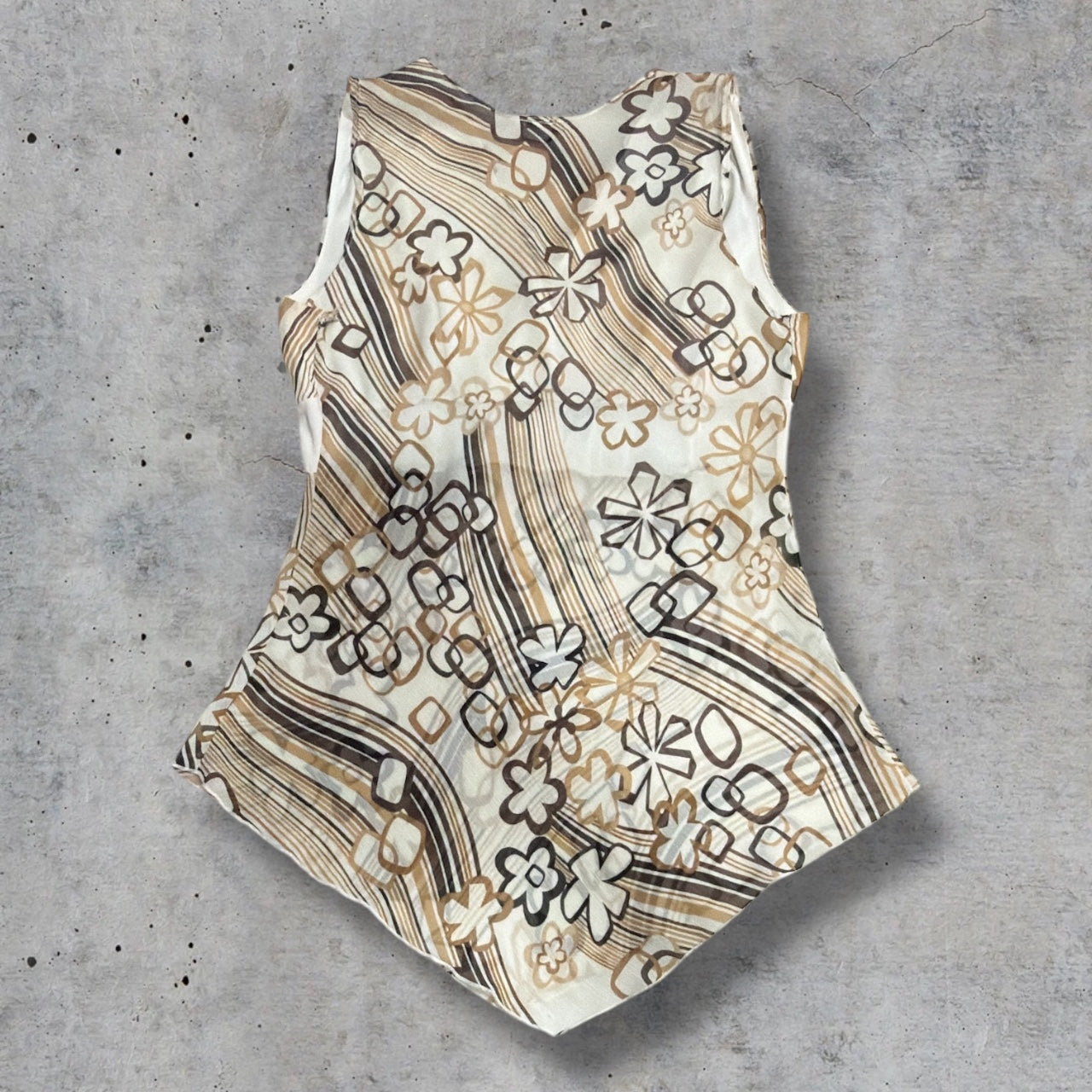 (L) early 2000s peplum floral belt top