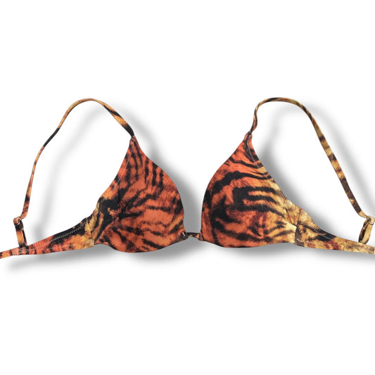 (S) Vintage zebra print padded bikini top