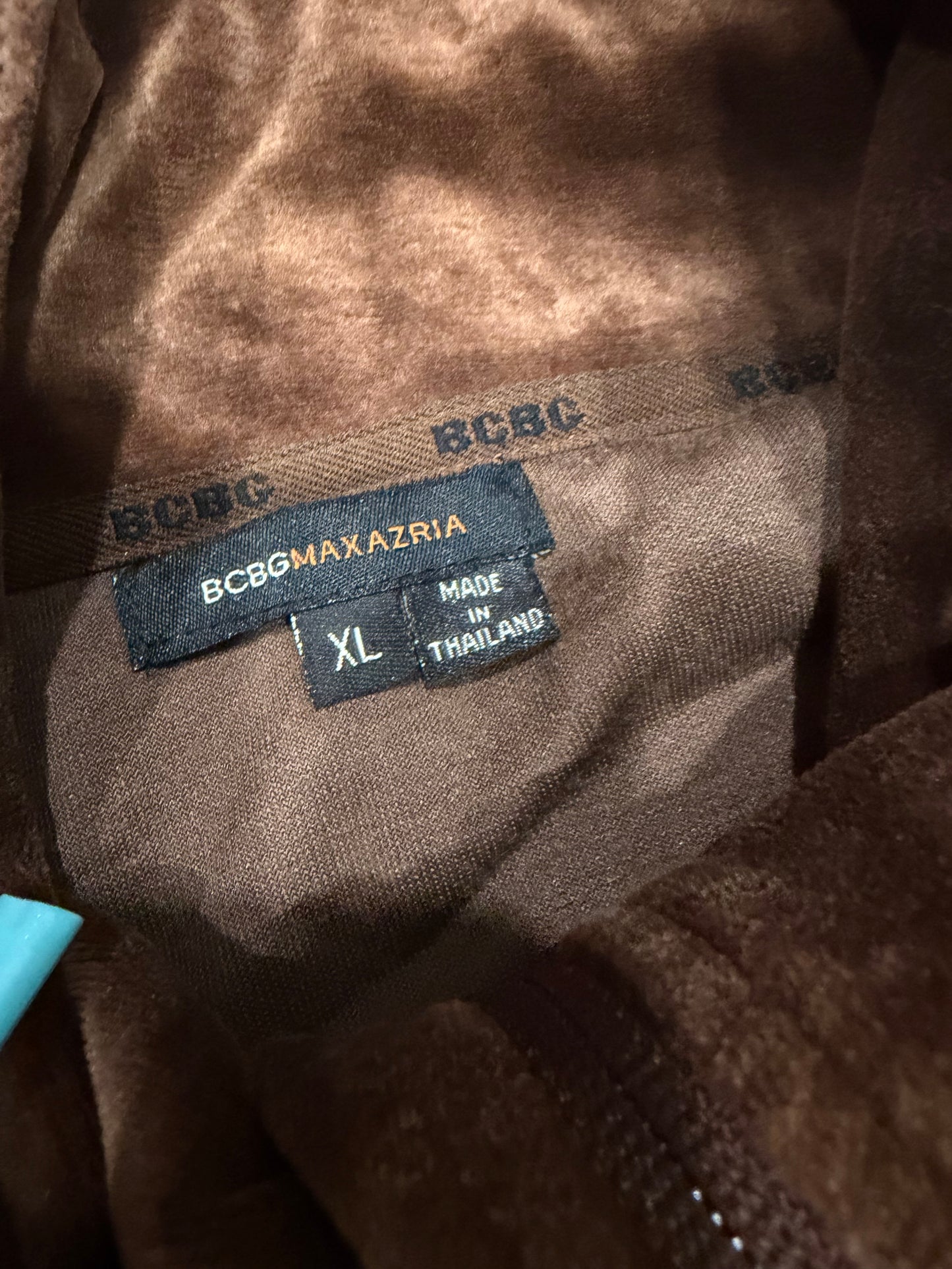 (L/XL) y2k bcbg velour brown zip up jacket