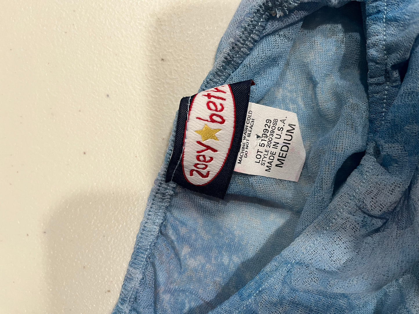 (M) VTG Zoey Beth Floral Barbell Sleeve Tie Up Top