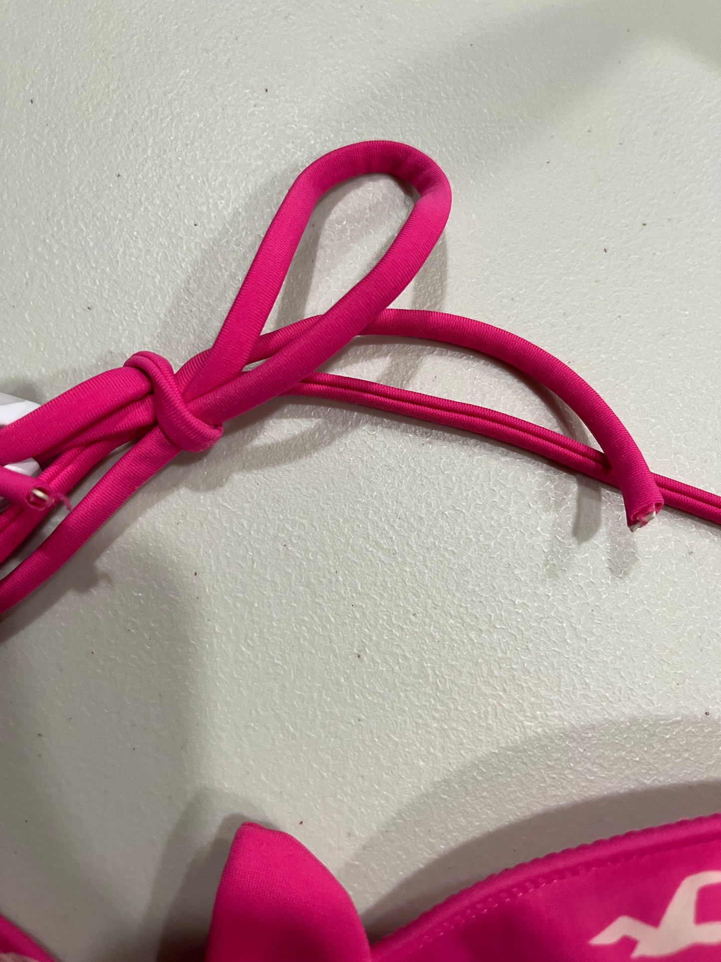 (M) 2000s Hollister Print Pink Halter Bikini