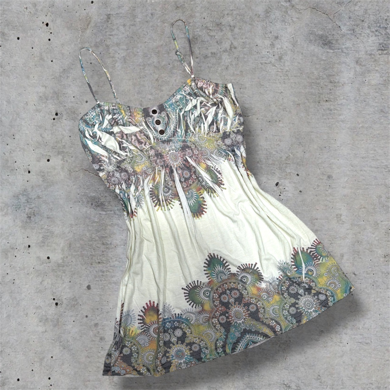 (M) Y2K Paisley Print Mini Dress/Top